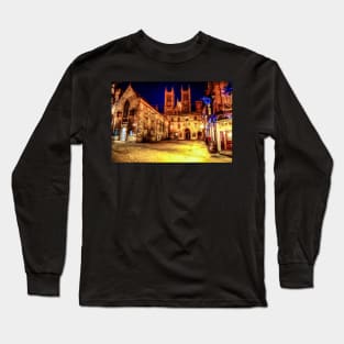 Lincoln Cathedral Lights At Night Long Sleeve T-Shirt